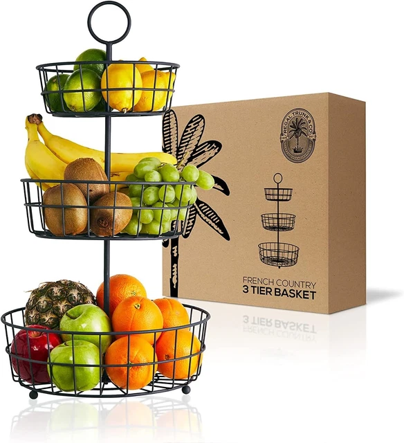 3 Tier Fruit Basket - French Country Wire Basket by Regal Trunk & Co. | Three &