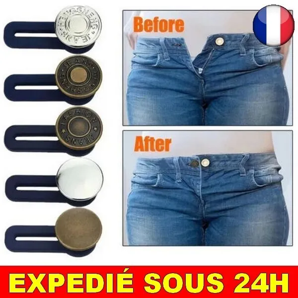 ✅ 5 PCS Prolongateur Bouton Pantalon Taille Réglable Extenseur Ceinture Jeans