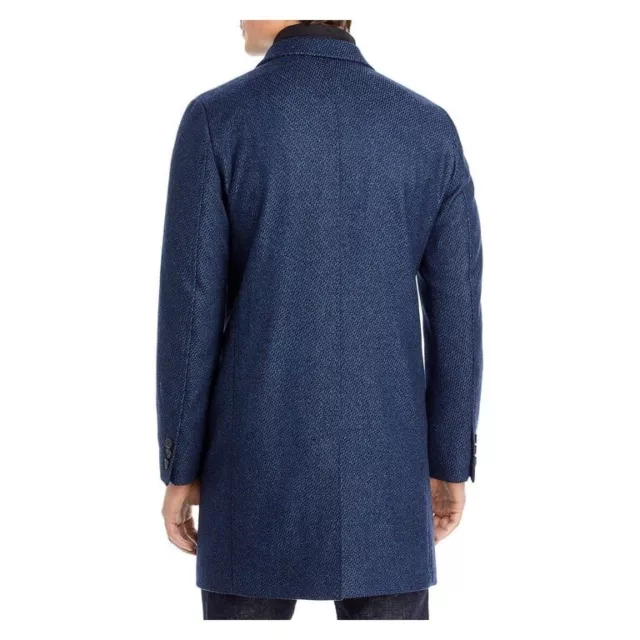 HUGO Hugo Boss Men's Milogan Blue Wool Blend Textured Slim Fit Coat Bib 42R 3