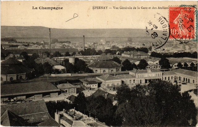 CPA AK ÉPERNAY general view of the station and workshops (491201)