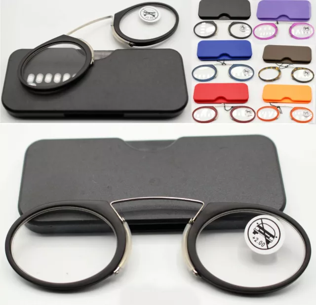 occhiali da lettura vista tondi senza stanghette montatura diottrie +1,5 2,5 3,5