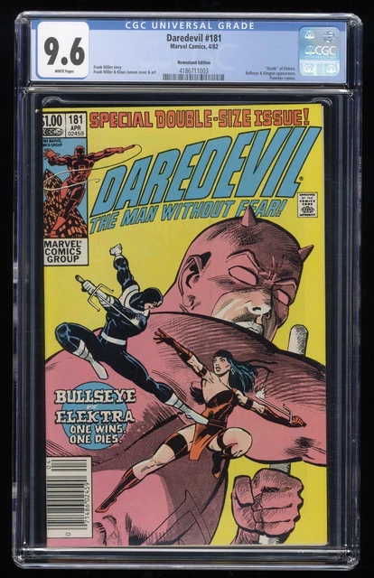 Daredevil #181 CGC NM+ 9.6 White Pages Death of Elektra Frank Miller! Marvel