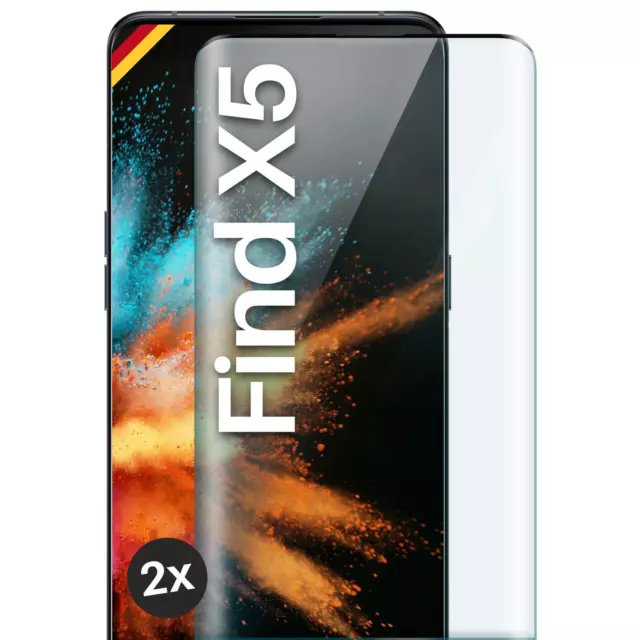 2x Film Blindé pour OPPO Find X5 Affichage Verre Véritable Full Écran Étui