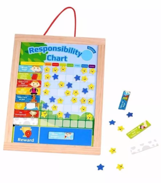 TODDLE TOY RESPONSIBILITY Chart Chore Chart Wooden Reward