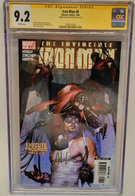 The Invincible Iron Man #8 Signed By Adi Granov CGC 9.2 Knauf Story 2006