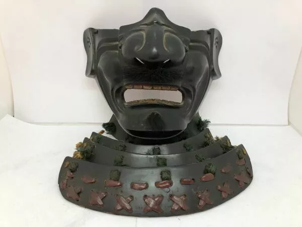 Kabuto MENPO Facial Armor Japanese Yoroi Antique Samurai EDO period 16 ✖︎ 18.5cm