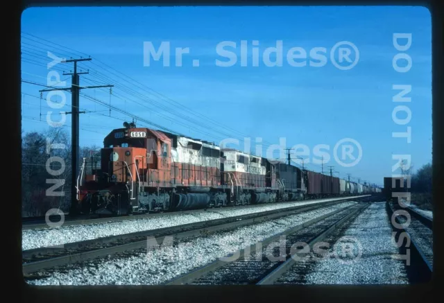 Original Slide ICG Illinois Central Gulf SD40 6058 & 2 Action Homewood IL 1987