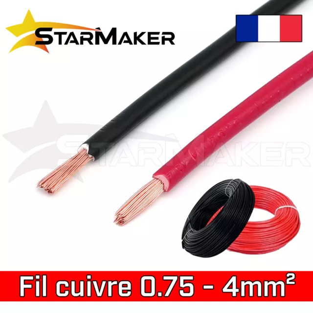 HO5V-K 0.75 MM² Rouge  fil électrique souple HO5VK en ligne