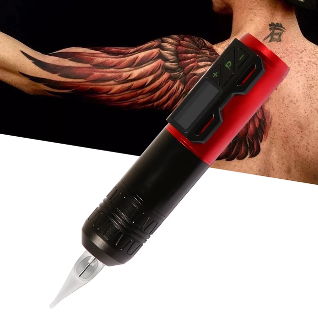 Máquina inalámbrica lápiz giratorio para tatuajes control preciso 1800 mAh motor sin núcleo rojo
