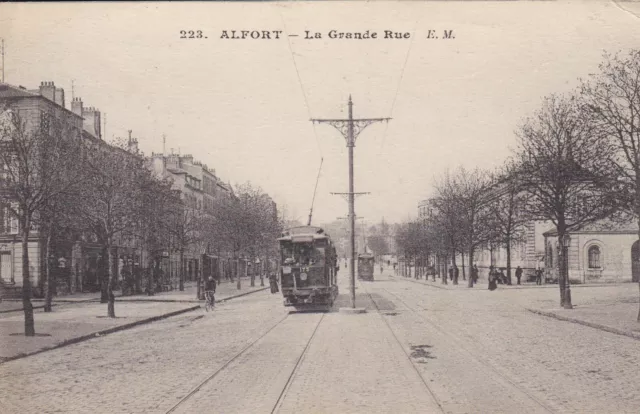 Cpa Alfort La Grande Rue