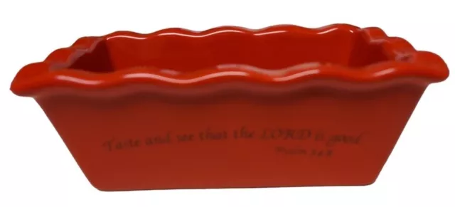 Red DEI Dennis East "Taste and see that the Lord is good" Mini Baking Loaf Dish