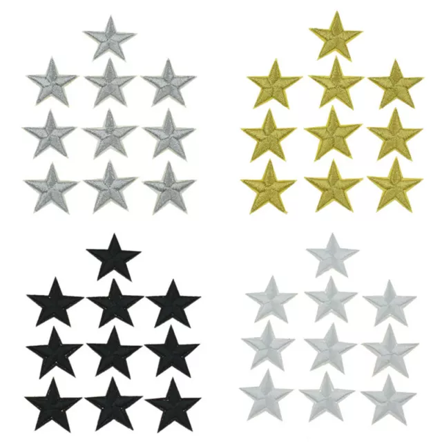 10Pcs Star Embroidery Patches Sew Iron on Applique Clothing Bag Sewing Badge DIY
