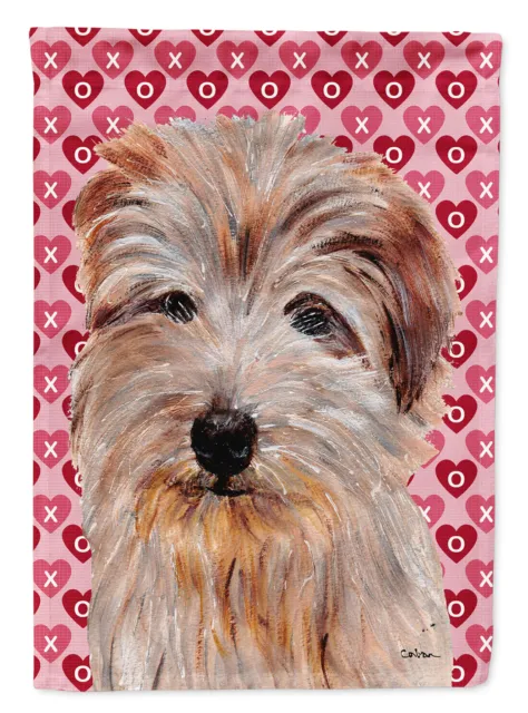 Norfolk Terrier Hearts and Love Flag Garden Size SC9712GF