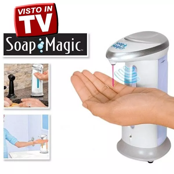 Dispenser Automatico Con Sensore Sapone Gel Igienizzante Casa Bagno Wc 330Ml