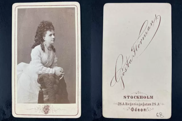 Florman, Stockholm, actrice à identifier Vintage albumen print.