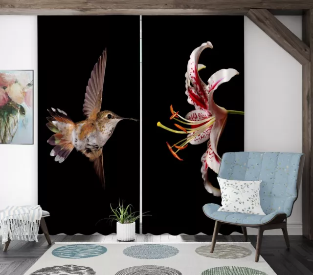3D Lily Bird ZHUA4437 Animal Photo Curtain Window Blockout Fabric Amy 2023