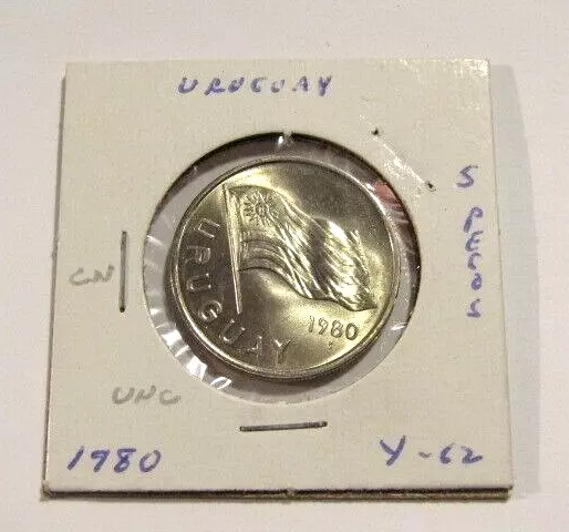 Uruguay 1980 5 Nuevos Pesos unc Coin