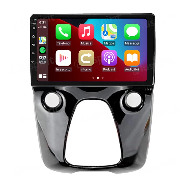 NHOPEEW 4 64G Autoradio per Peugeot 107 / Citroen C1 / Toyota Aygo 2004-2014 con Carplay e Android Auto - Schermo incell da 10 pollici Supporto WiFi GPS Comandi al volante Telecamera di retromarcia