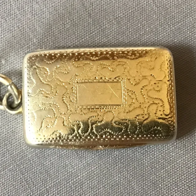 Georgian 1829 Gilded Solid Silver Vinaigrette With Chatelaine Loop - Thomas Shaw