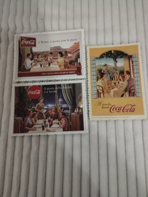 Lotto 3 cartoline vintage Coca Cola