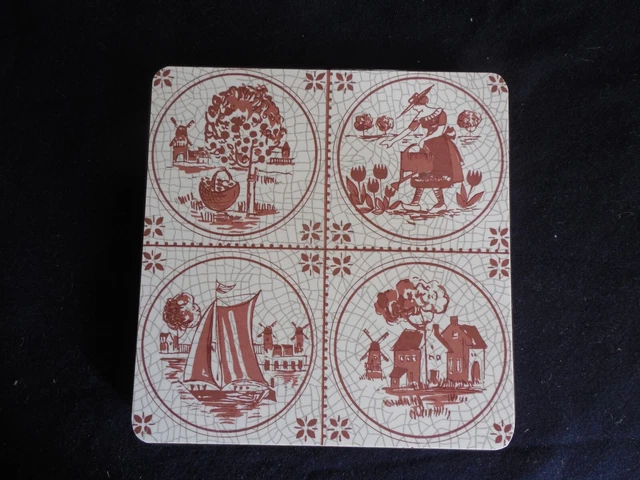 dessous de plat en Formica rouge, vintage, années 60