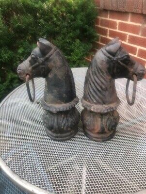 Horse head Carved Cast Iron Hitching Post tops 2