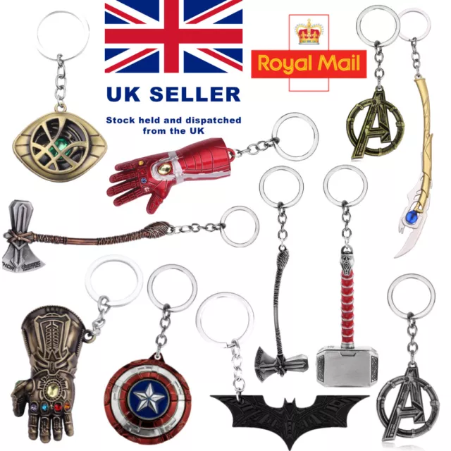 Avengers Marvel Heros Spider Iron man Thor Thanos Captain America Key Ring Chain