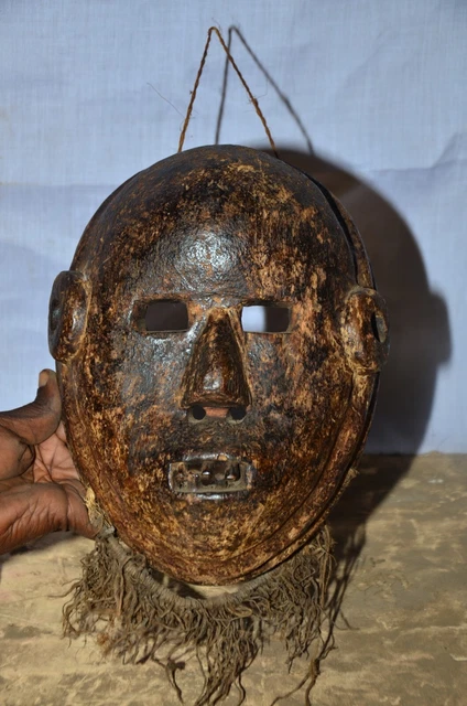 Lega Bearded Wood Mask Bwami Society Congo,African Tribal Art