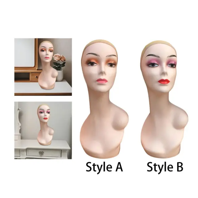 Frauen-Mannequin-Kopf, linke Schulter, Perückenständer, 48 cm Höhe,