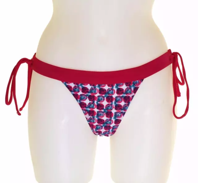 Bnwt Womens Oakley Stretch Bikini Bottoms Xsmall Lava Red Surf Swim Tie Side New