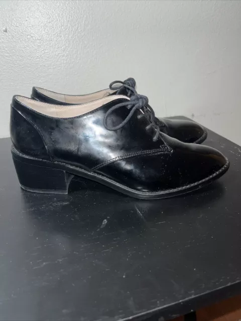 Louise et Cie Women’s Black Patent Leather Oxford Dress Shoes Size 6.5 Lace Up