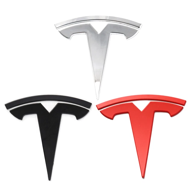 T LOGO EMBLEM Tesla Car Front Grille Hood Rear Trunk Lid Badge for
