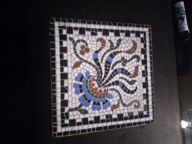 Stunning  Rare Antique Victorian  mosaic Tile circa 1900