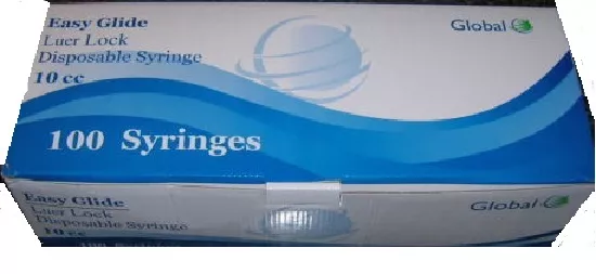 EASY GLIDE 10CC SYRINGES ONLY WITH LUER LOCK 10ML 100/BOX STERILE -Sealed Pack