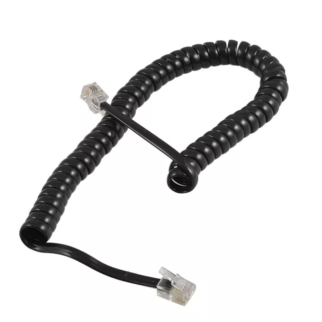 Enchufe Cable Espiral para Teléfono Recambio Elástico RJ9 4P4C