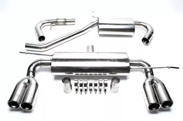 Impianto di scarico 4x76 mm, bordato, duplex VW Golf 5 + Golf 5 Plus 1K, dal 03