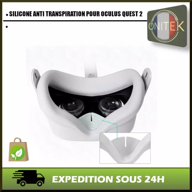 ✅ Coussin Silicone Anti Transpiration Pour Oculus Quest 2 Blanc Neuf