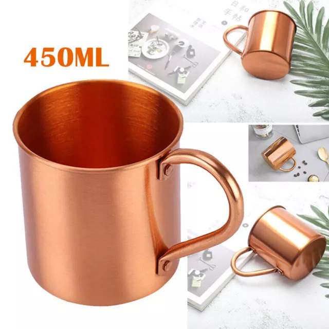 450ML Pure Copper Mug Cups For Moscow Mule Coffee Beer Drinking Cocktail Camping