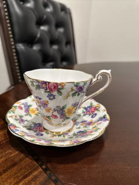 Royal Standard Teacup and Saucer Floral Chintz 1523
