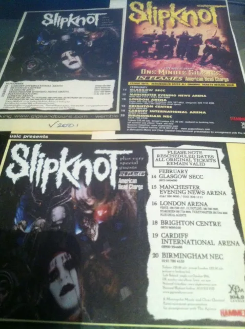 SLIPKNOT - UK LIVE TOUR DATES 2001 2002 - original magazine advert / magnet