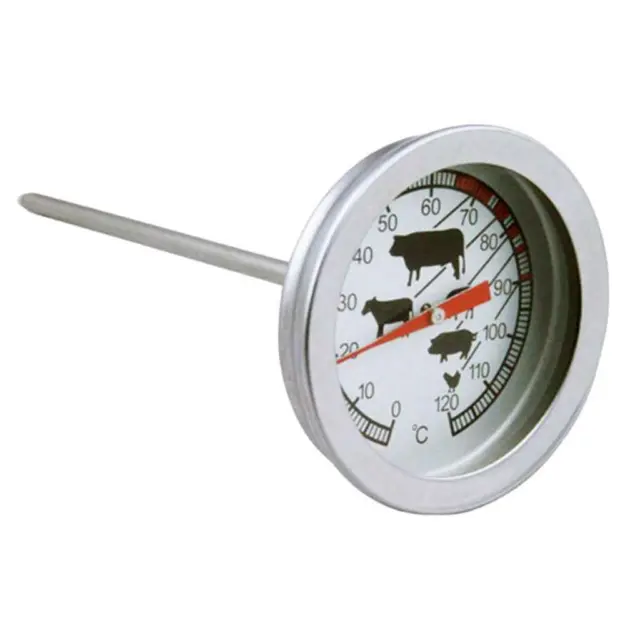2-in-1 Bratenthermometer aus Edelstahl, gleichzeitige Messung von Gar- und