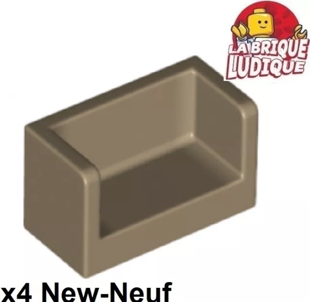 Lego 4x Panel Panneau 1x2x1 2 sides côtés rounded corner beige foncé 23969 NEUF