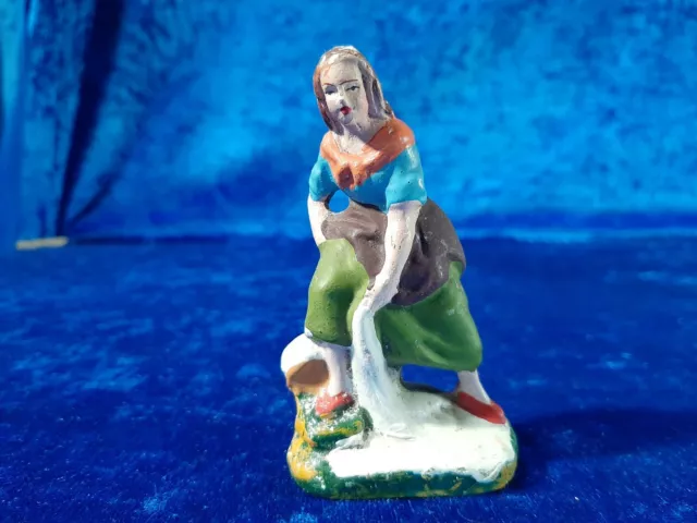 *PR1 Presepe vintage statuine  pasta gesso pastori capre pecore fontana asta 12