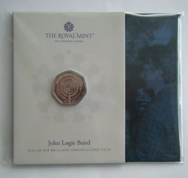 2021 John Logie Baird BU 50p Fifty Pence Coin Brilliant Uncirculated  Pack