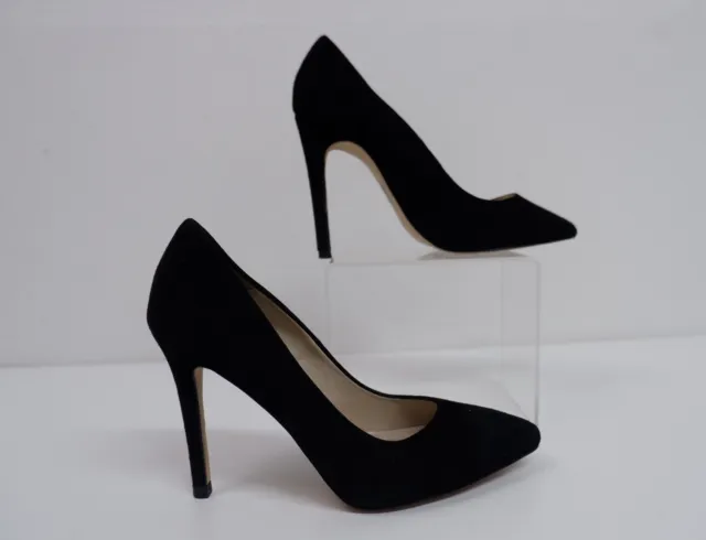 Karen millen womens suede court heels size uk 4 eu 37 black high heels shoes VGC