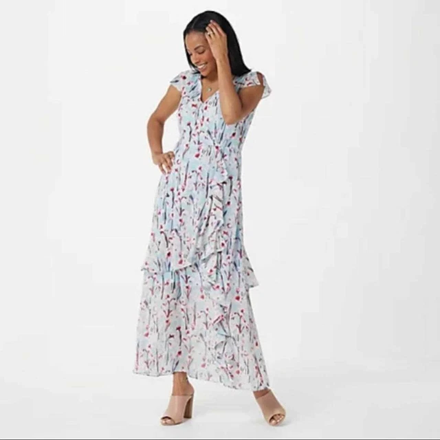 Haute Hippie Tribe Printed Ruffle Dress Small