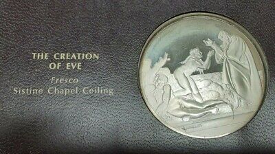 Franklin Mint Genius of Michelangelo PF .925 Silver Medal-The Creation of Eve