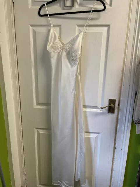 Victoria's Secret Bridal Ivory Satin Beaded Full Length Nightdress  Medium