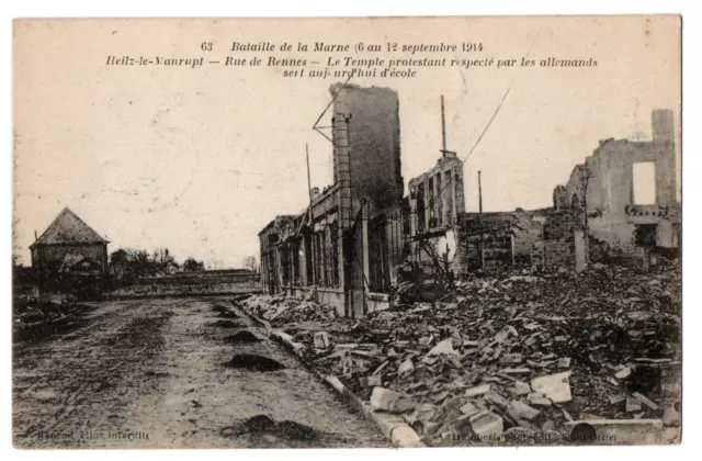 CPA 51 - HEILZ LE MAURUPT (Marne) - 63. Route de Rennes. Bataille de 1914
