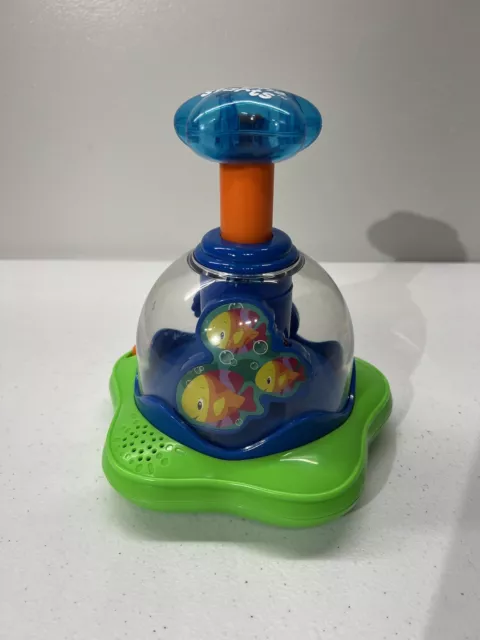 Bright Starts Press & Glow Spinner Swirling Fish Top Twinkle Lights Music Sounds